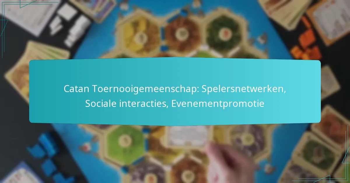 Catan Toernooigemeenschap: Spelersnetwerken, Sociale interacties, Evenementpromotie