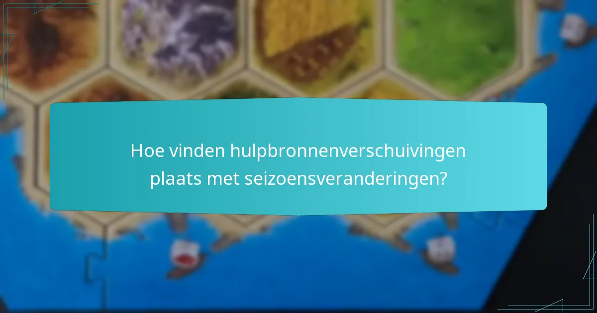 Hoe vinden hulpbronnenverschuivingen plaats met seizoensveranderingen?
